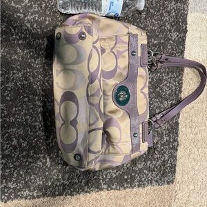 Stylish Purple and Cream Women's Bag